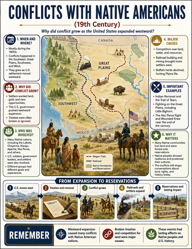 Conflicts with Native Americans I U.S. History I Infographic