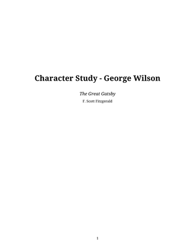 The Great Gatsby – F. Scott Fitzgerald – George Wilson