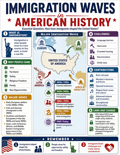 Immigration Waves in American History I U.S. History I Infographic