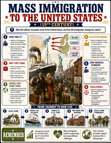 Mass Immigration to the United States I U.S. History I Infographic The American Civil War I U.S. His