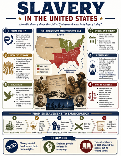 Slavery in the United States I U.S. History I Infographic The American Revolutionary War I U.S. Hist