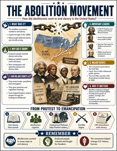 The Abolition Movement I U.S. History I Infographic The Arrival of the Pilgrims I U.S. History I Inf