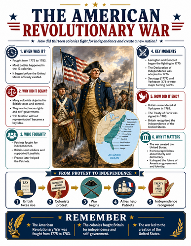 The American Revolutionary War I U.S. History I Infographic The Beginning of the Cold War I U.S. His