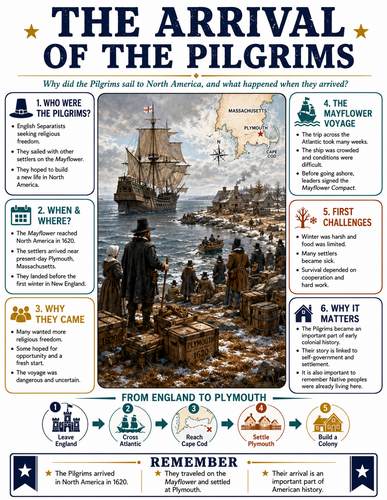 The Arrival of the Pilgrims I U.S. History I Infographic The Boston Tea Party I U.S. History I Infog
