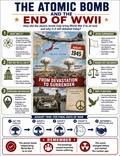 The Atomic Bomb and the End of WWII I U.S. History I Infographic_2 The California Gold Rush I U.S. H