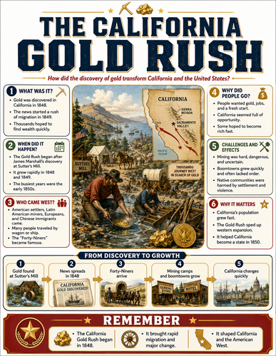 The California Gold Rush I U.S. History I Infographic The Civil Rights Movement I U.S. History I Inf