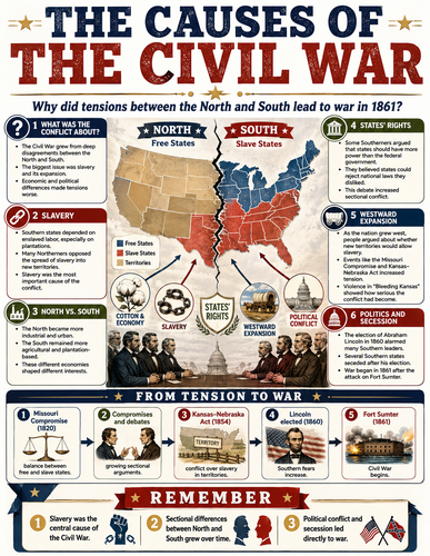 The Causes of the Civil War I U.S. History I Infographic_2 The Creation of the American Flag I U.S.