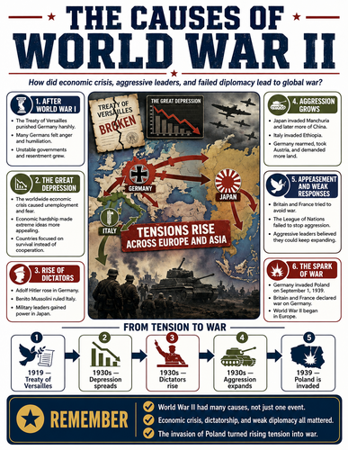 The Causes of World War II I U.S. History I Infographic The Creation of the United States I U.S. His