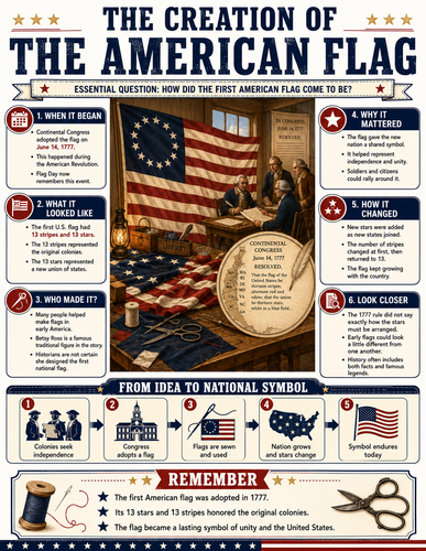 The Creation of the American Flag I U.S. History I Infographic The Discovery of America I U.S. Histo