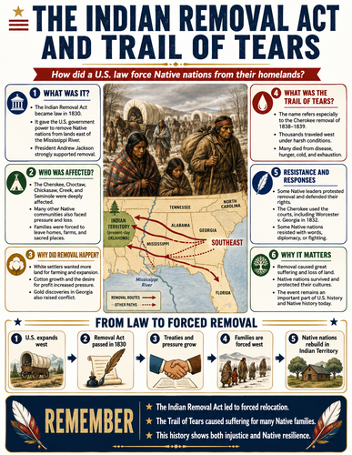 The Indian Removal Act and Trail of Tears I U.S. History I Infographic The New Deal I U.S. History I