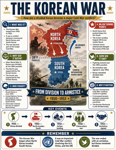 The Korean War I U.S. History I Infographic The Presidency of George Washington I U.S. History I Inf