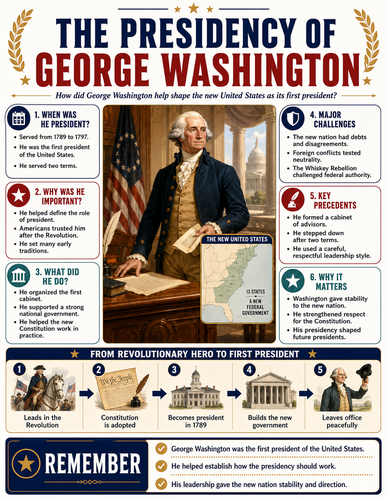 The Presidency of George Washington I U.S. History I Infographic The Rise of Industrial America I U.