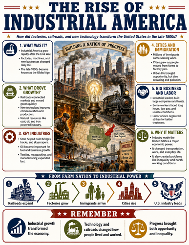 The Rise of Industrial America I U.S. History I Infographic The Role of the United States in World W