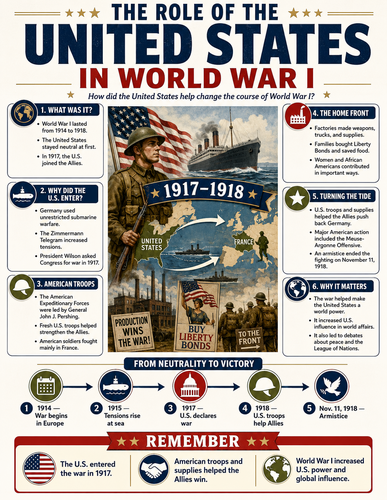 The Role of the United States in World War I I U.S. History I Infographic The Space Race I U.S. Hist