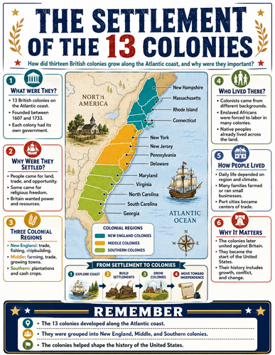 The Settlement of the 13 Colonies I U.S. History I Infographic The Underground Railroad I U.S. Histo