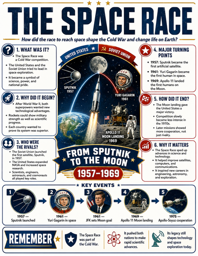 The Space Race I U.S. History I Infographic The United States in World War II I U.S. History I Infog