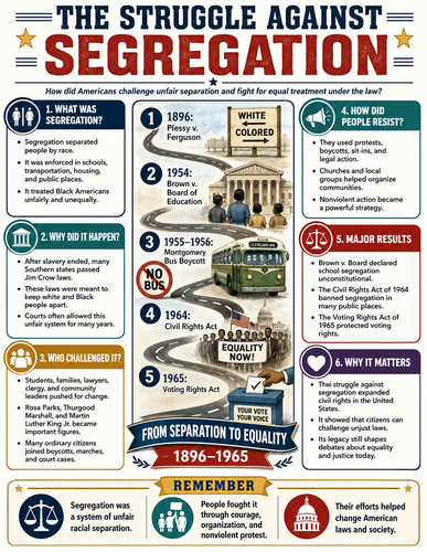 The Struggle Against Segregation I U.S. History I Infographic The Vietnam War I U.S. History I Infog