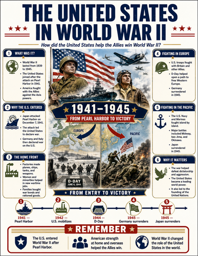 The United States in World War II I U.S. History I Infographic The Women's Rights Movement I U.S. Hi