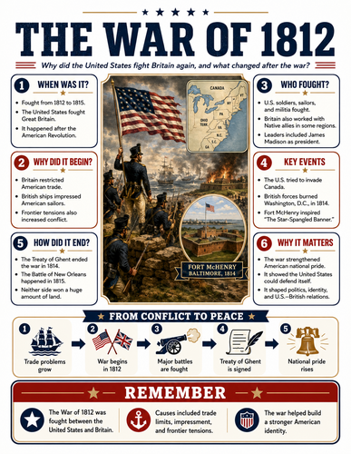 The War of 1812 I U.S. History I Infographic Westward Expansion in America I U.S. History I Infograp
