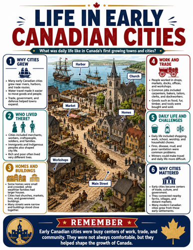 Life in Early Canadian Cities I Infographic