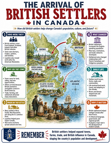 The Arrival of British Settlers in Canada I Infographic