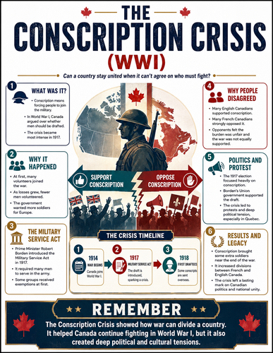 The Conscription Crisis WWI I Infographic