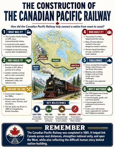 The Construction of the Canadian Pacific Railway I Infographic