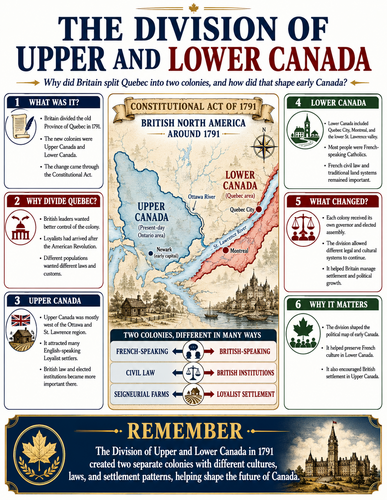 The Division of Upper and Lower Canada I Infographic