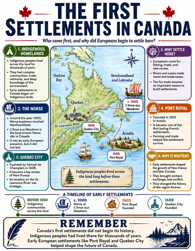The First Settlements in Canada I Infographic