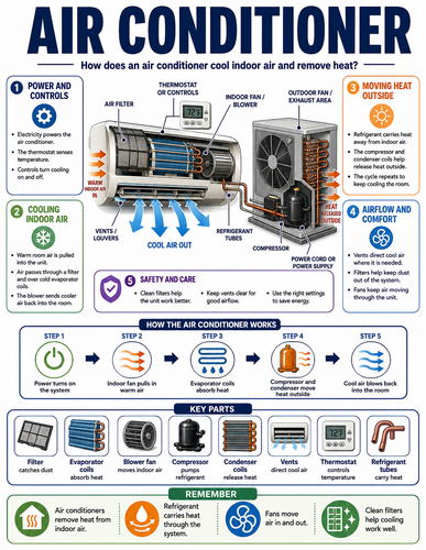 Air Conditioner I How Things Work I Infographic
