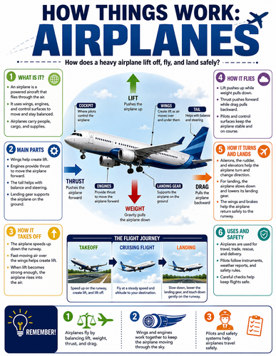 Airplanes I How Things Work I Infographic