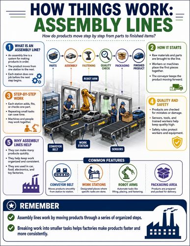 Assembly Lines I How Things Work I Infographic