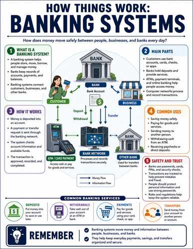 Banking Systems I How Things Work I Infographic