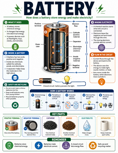 Battery I How Things Work I Infographic