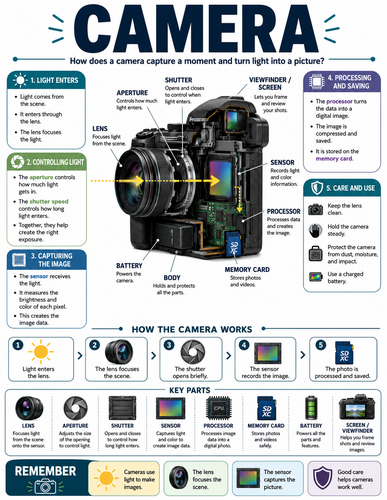 Camera I How Things Work I Infographic