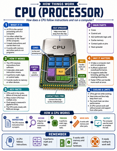 CPU Processor I How Things Work I Infographic