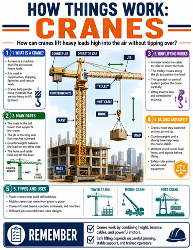 Cranes I How Things Work I Infographic