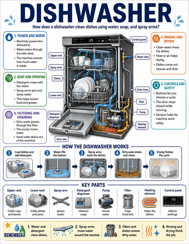 Dishwasher I How Things Work I Infographic