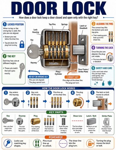 Door Lock I How Things Work I Infographic