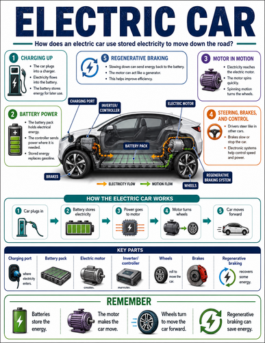 Electric Car I How Things Work I Infographic