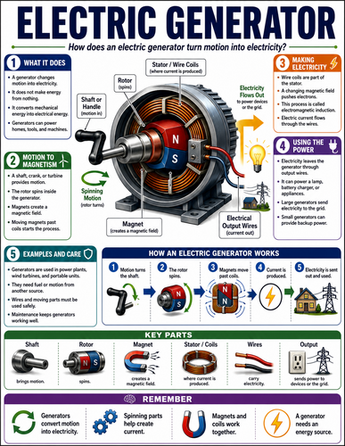 Electric Generator I How Things Work I Infographic