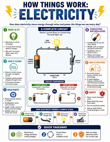 Electricity I How Things Work I Infographic