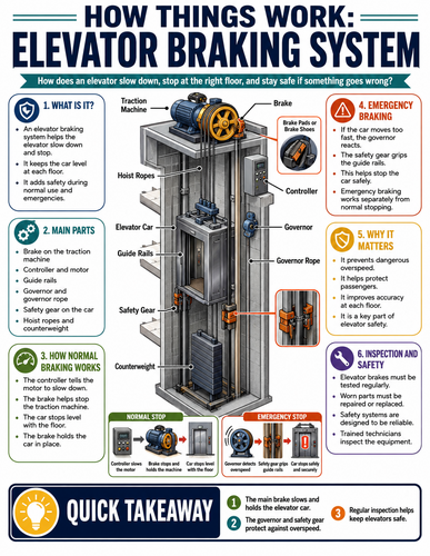 Elevator Braking System I How Things Work I Infographic
