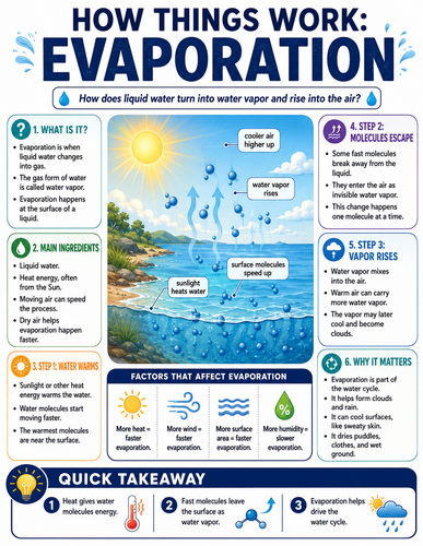 Evaporation I How Things Work I Infographic