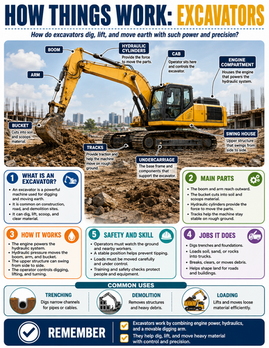 Excavators I How Things Work I Infographic