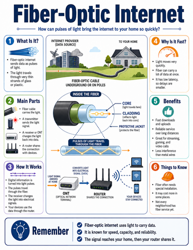 Fiber-Optic Internet I How Things Work I Infographic