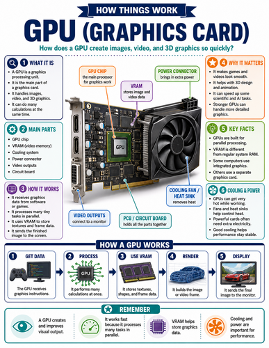 GPU Graphics Card I How Things Work I Infographic
