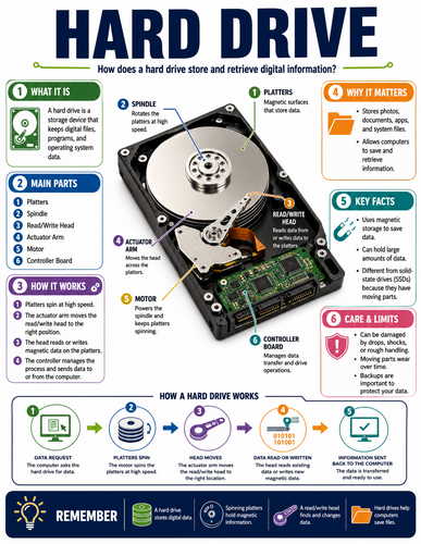 Hard Drive I How Things Work I Infographic