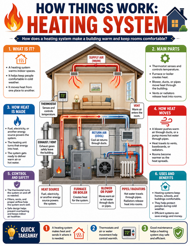 Heating System I How Things Work I Infographic
