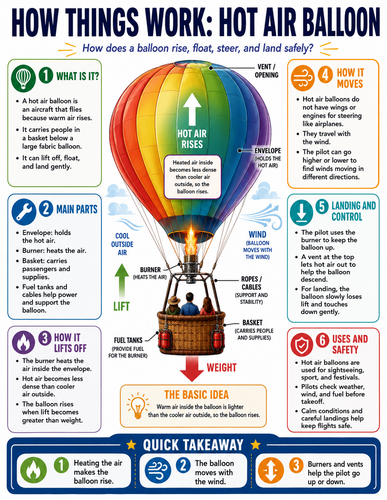 Hot Air Balloon I How Things Work I Infographic